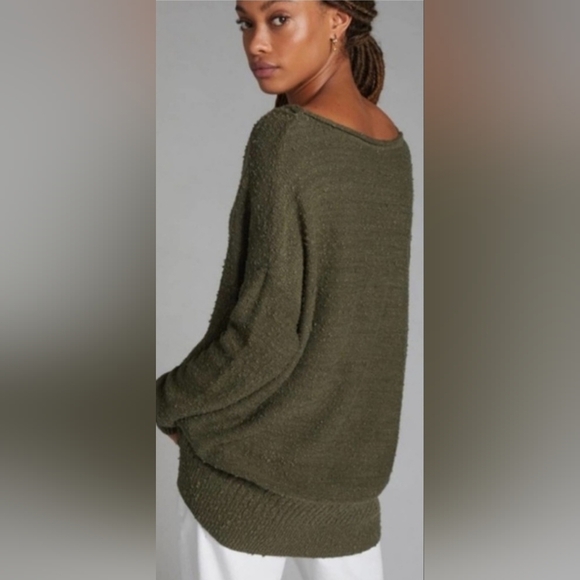 Anthropologie Pilcro Dark Olive Green Cowl Neck Pull Over Knit Sweater Size XS - Picture 2 of 6